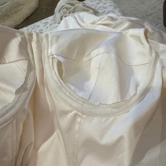 MESHKI Leila Satin Corset Maxi Dress XXL sexy wedding Bridal off White SEE - Picture 10 of 12